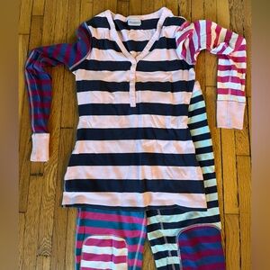 Hanna Andersson striped Long John Pajamas, women’s adult size small